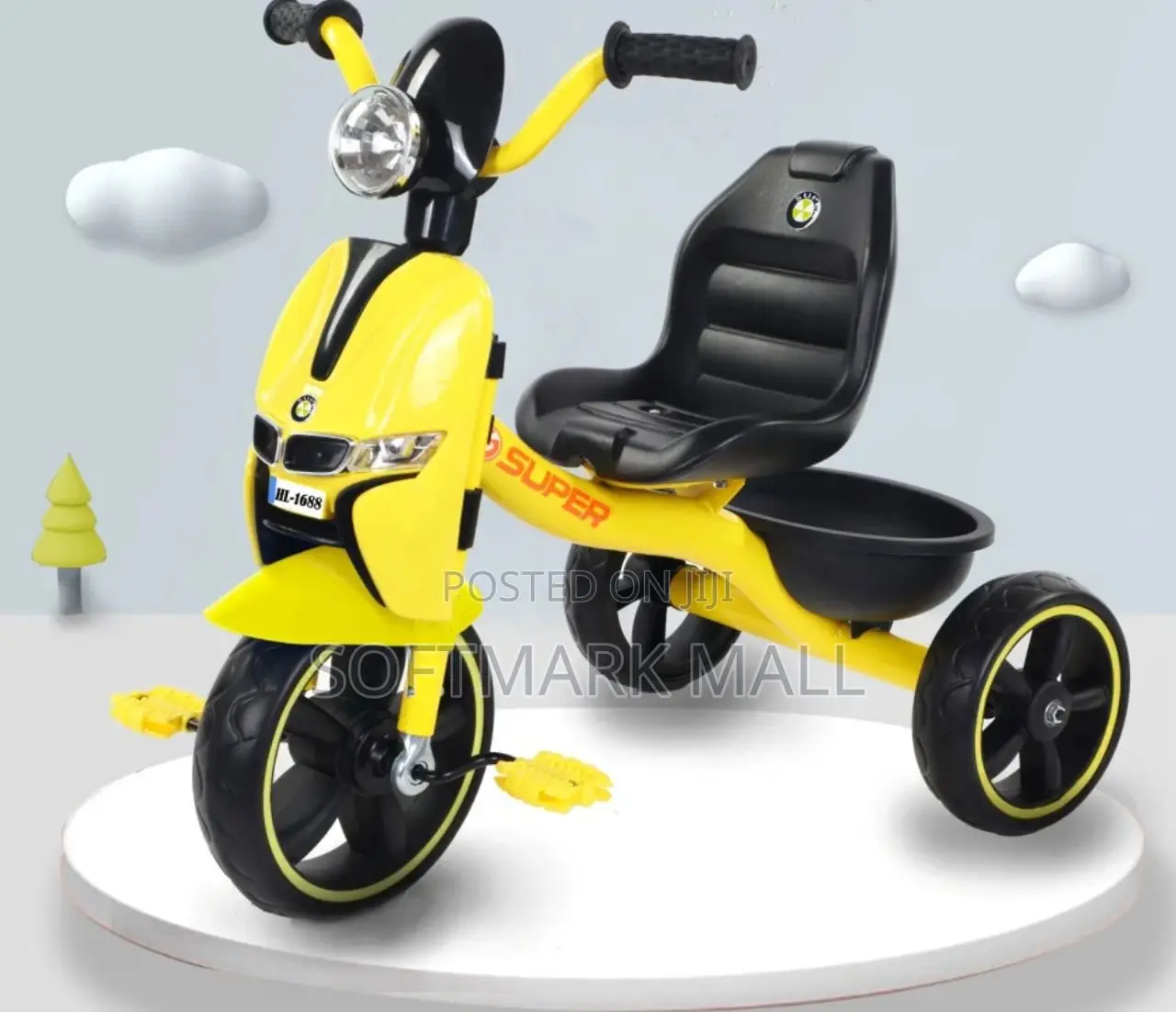 Durable Kids Tricycle- Yellow