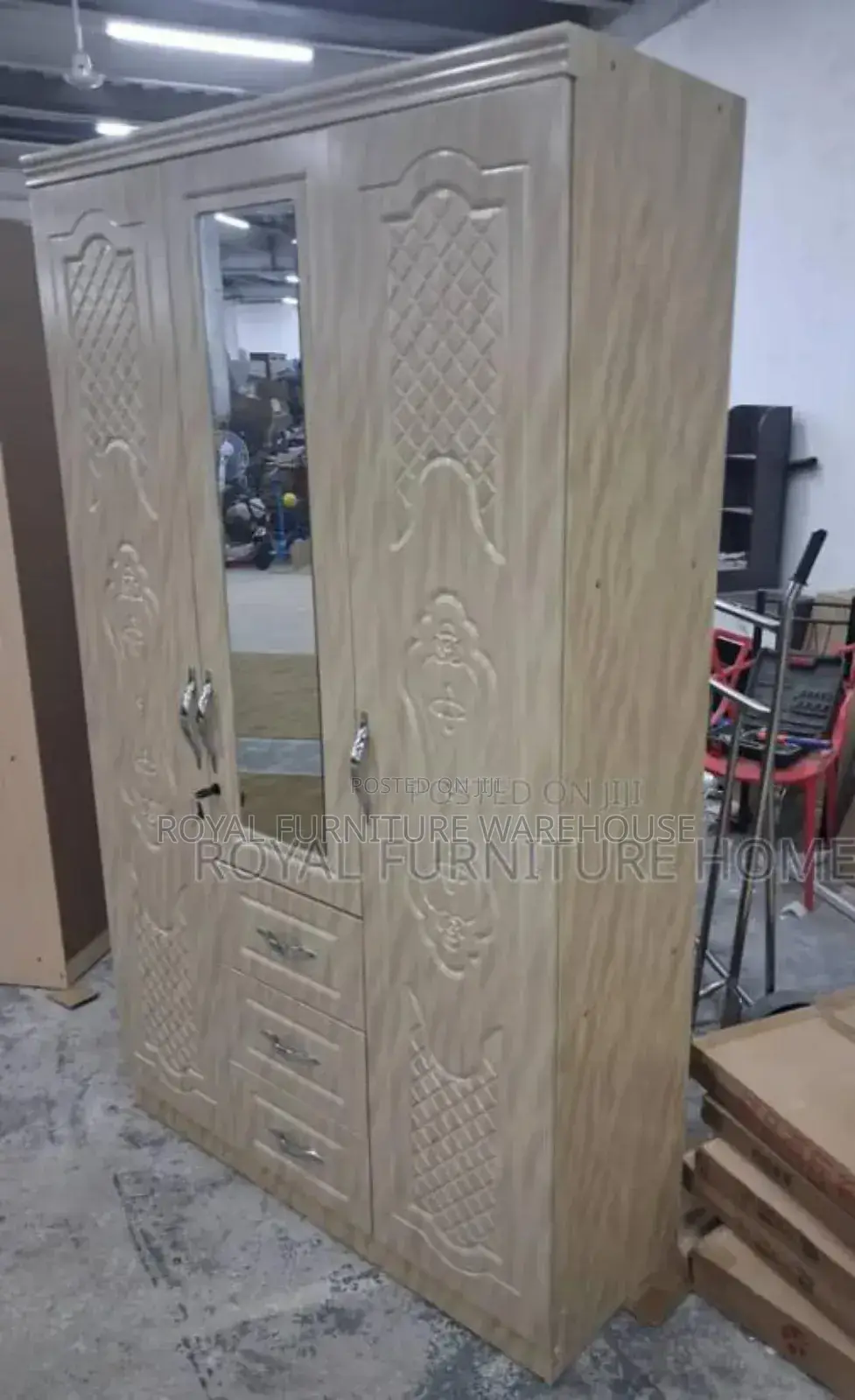Imported 3doors Wooden Wardrobe
