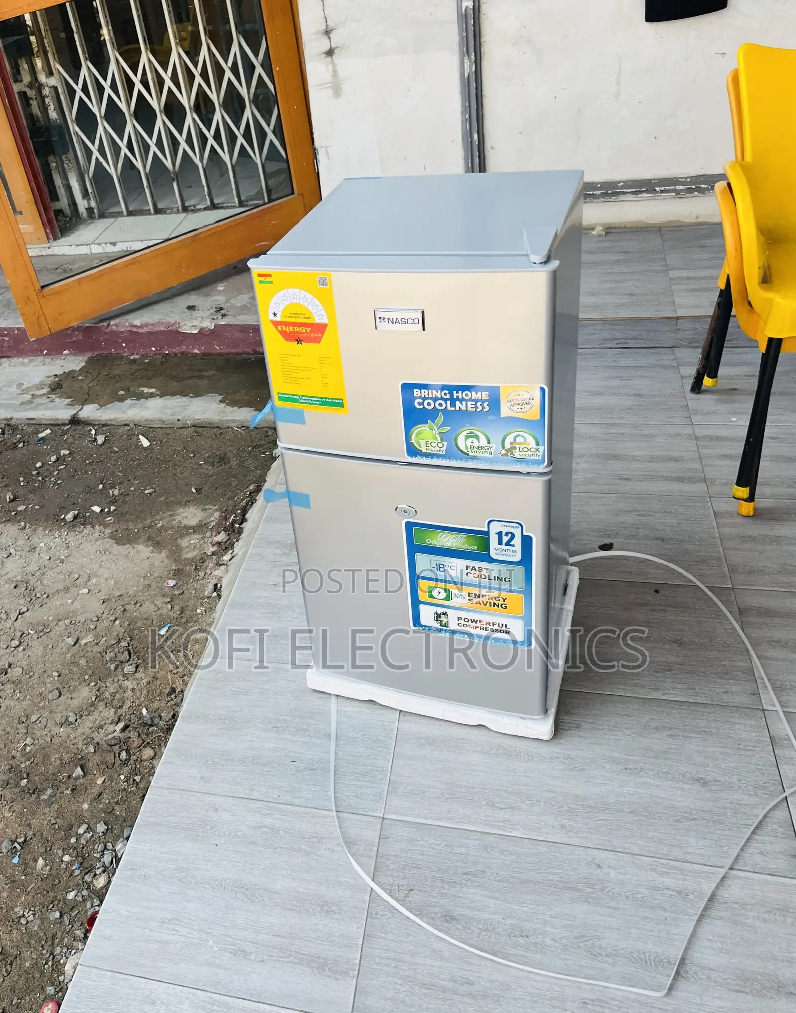 Unique Design Nasco F2-120 2 Door Table Top Fridge(Gray).