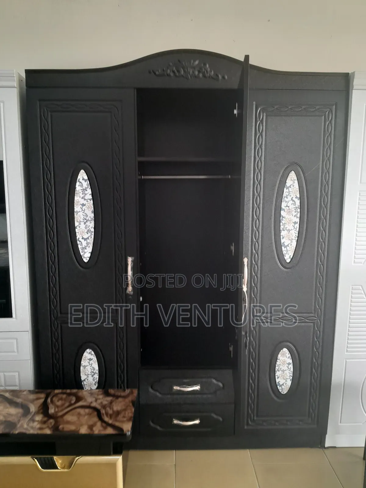 A Solid 3 Doors Wardrobe /Black Wardrobe