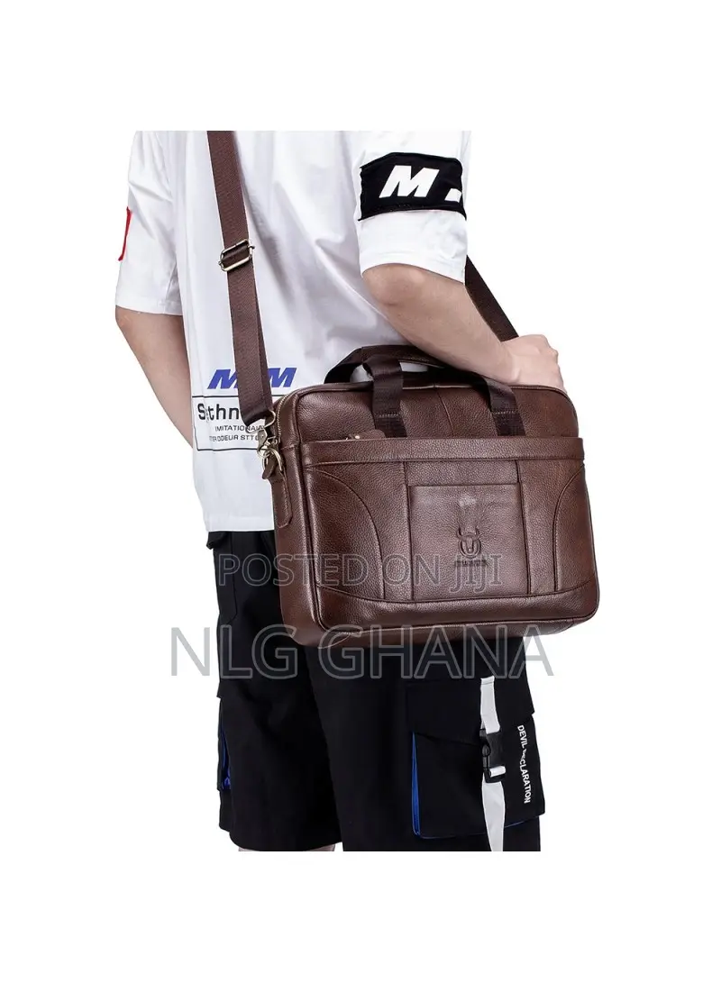 Top-Layer Cowhide Leather Laptop Handbag Shoulder. Tvx24664