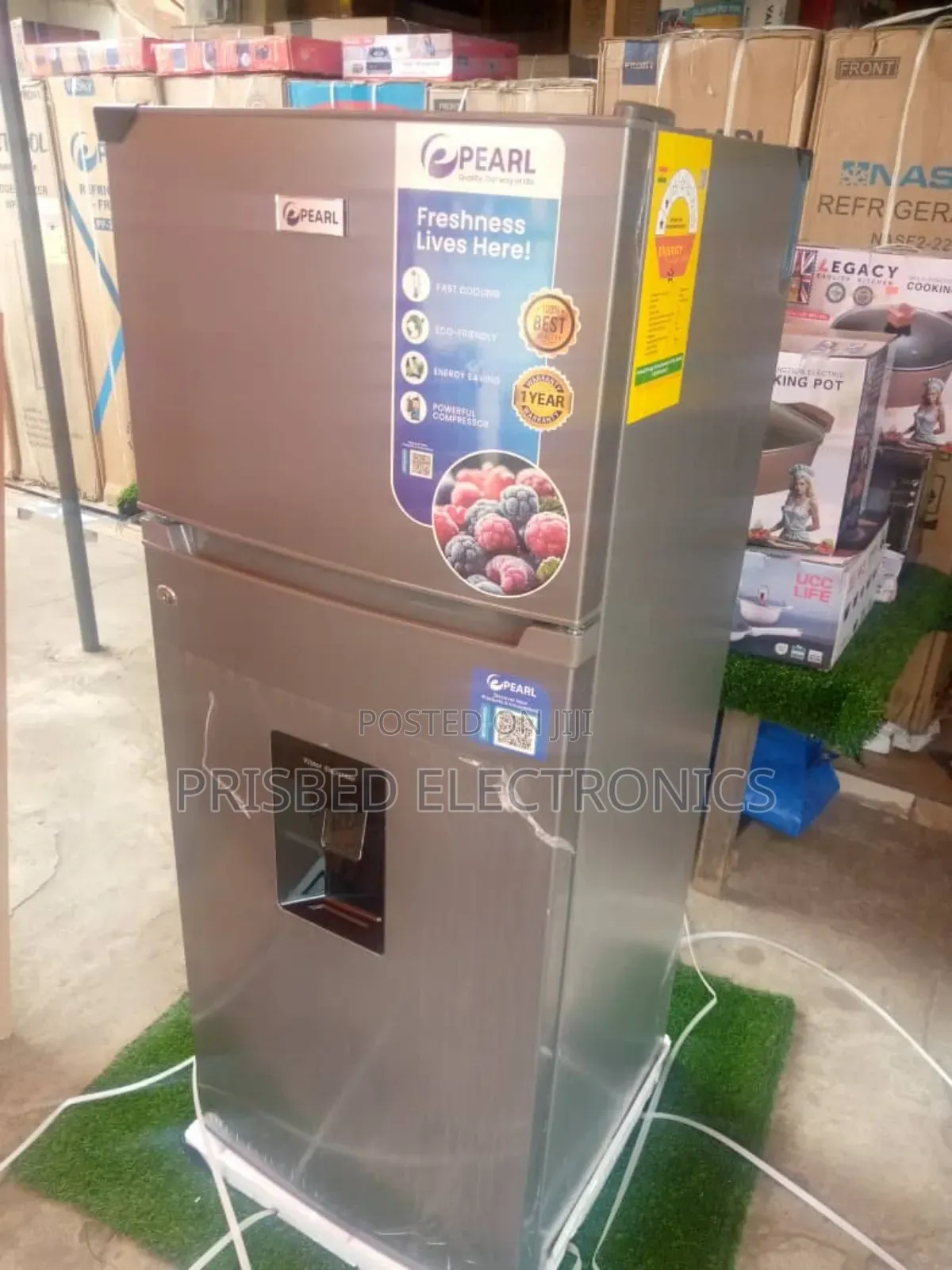 Pearl Durable Double Door Fridge With Dispenser 204 Litres
