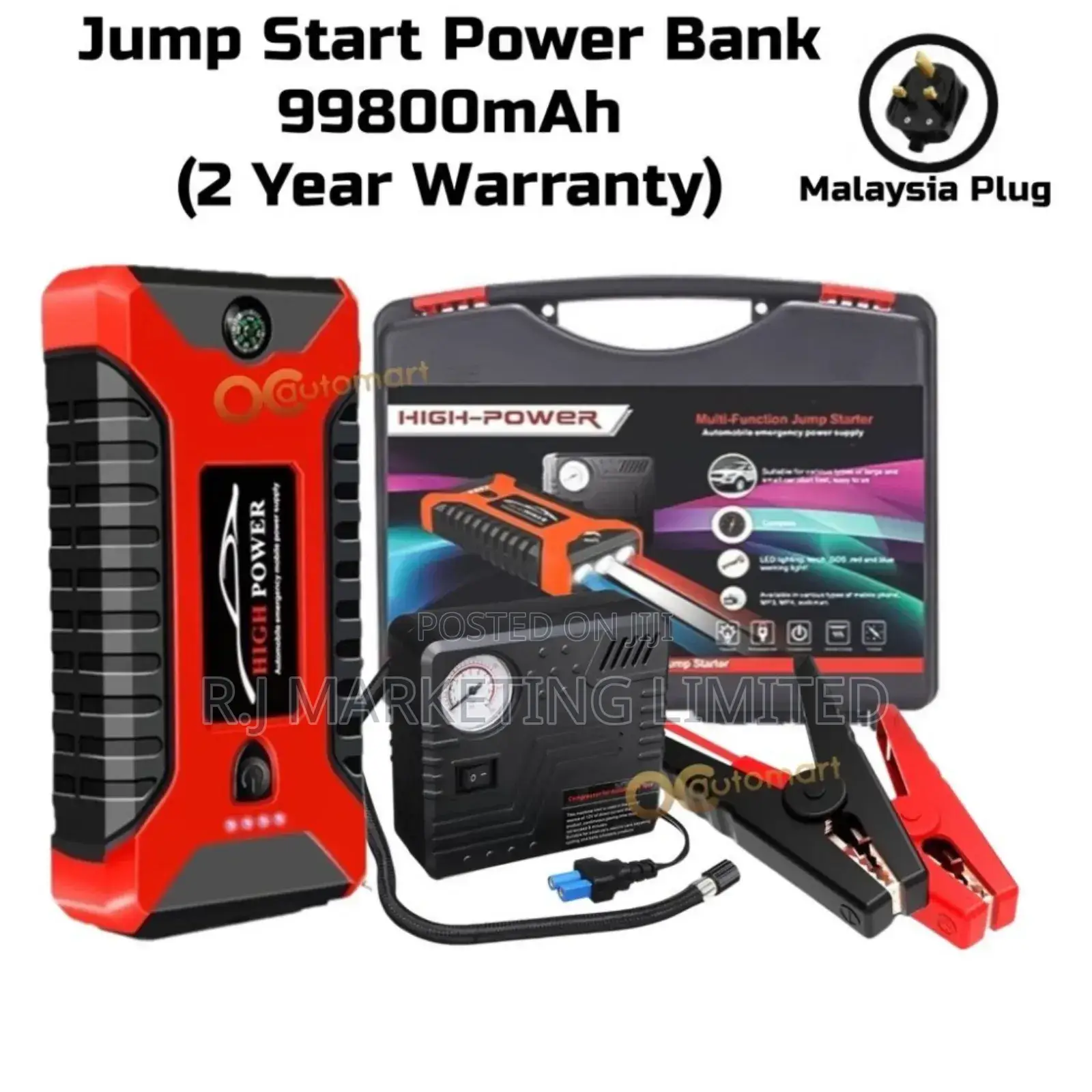Rechargeable Jump Starter and Tyre Inflators