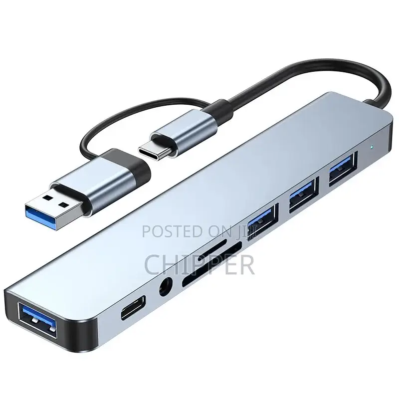 8 Ports Type C and Usb Adapter Hub