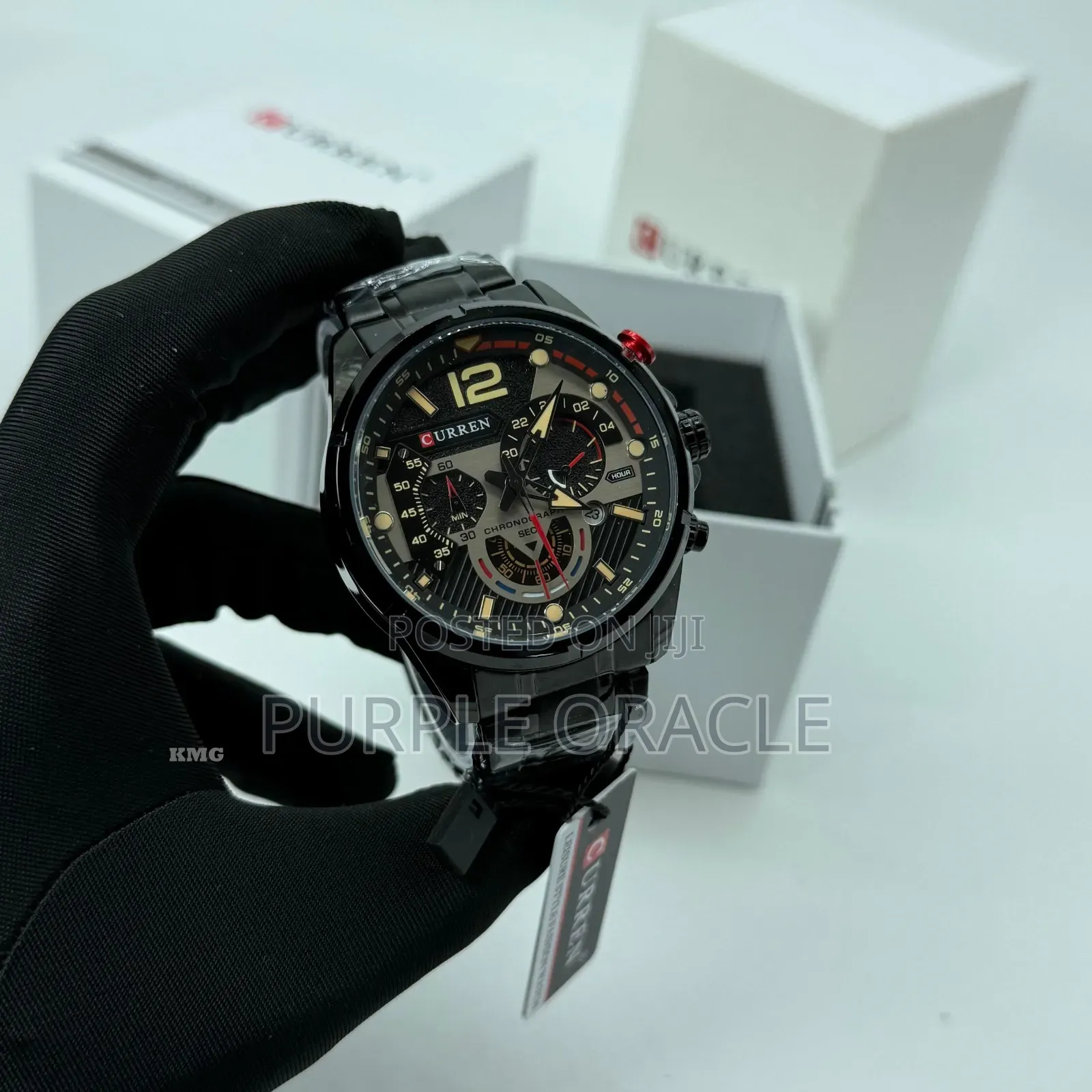 Close-Up of a Curren Chronograph Watch.