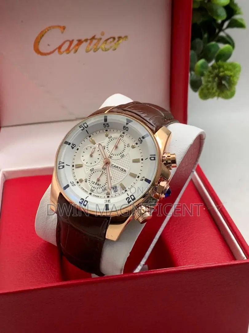 Luxury Cartier Chronograph Watch – Dial, Leather Strap