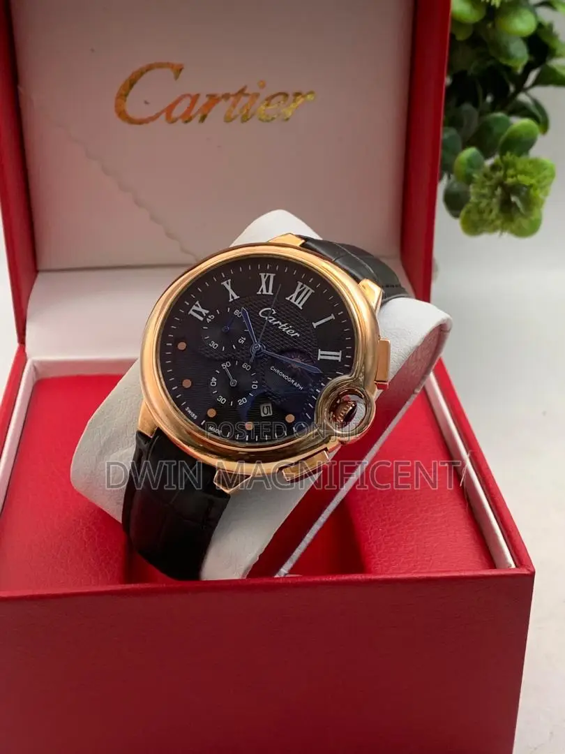 Luxury Cartier Chronograph Watch – Dial, Leather Strap