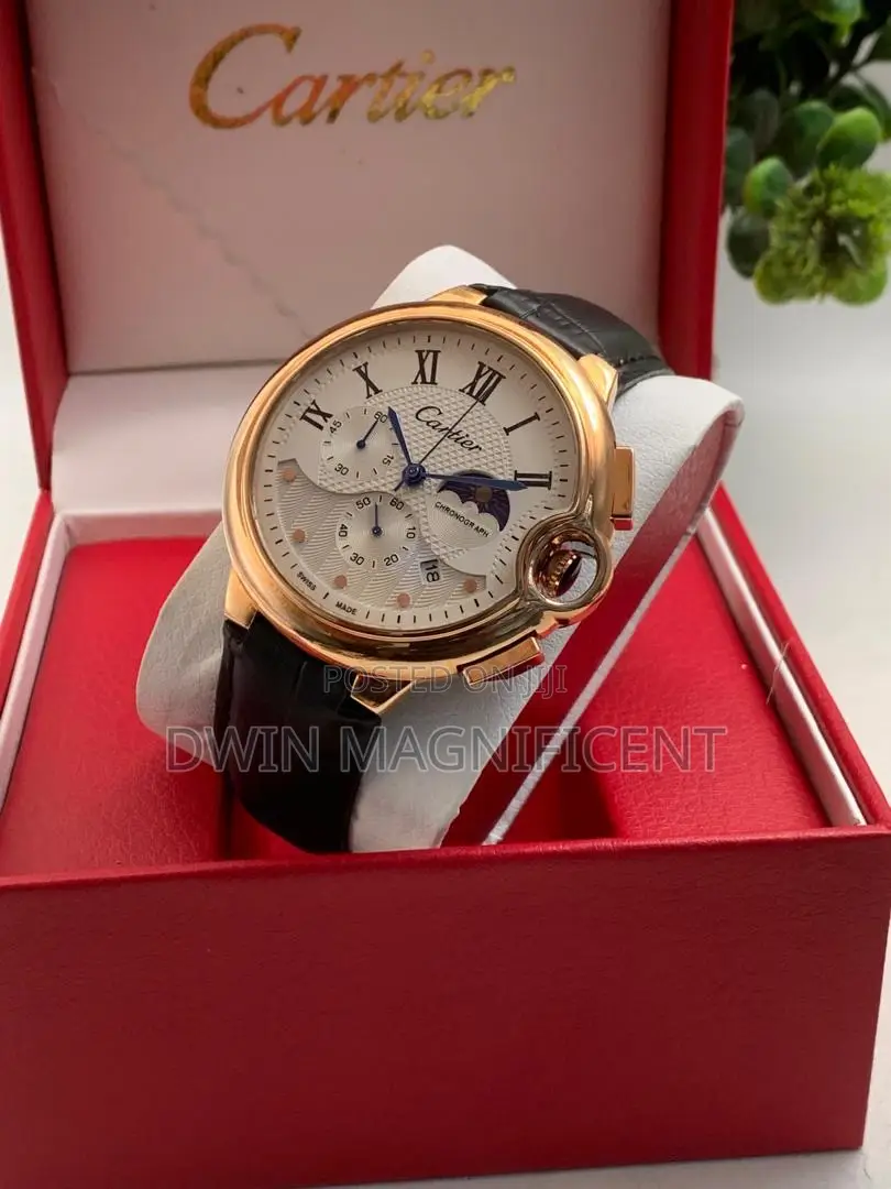 Luxury Cartier Chronograph Watch – Dial, Leather Strap