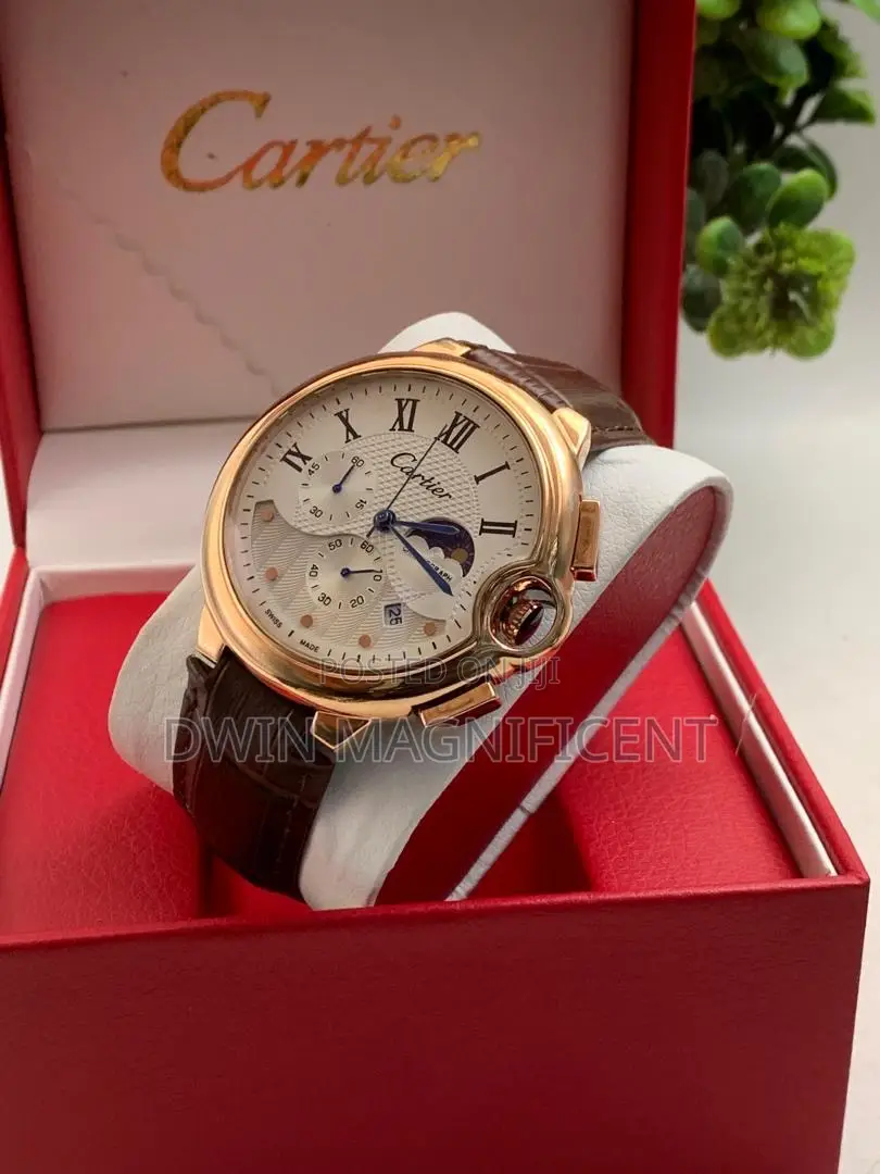 Luxury Cartier Chronograph Watch – Dial, Leather Strap