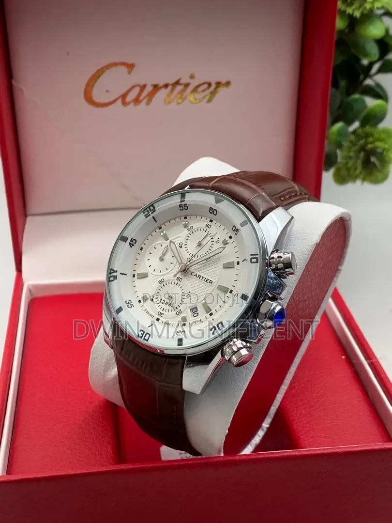Luxury Cartier Chronograph Watch – Dial, Leather Strap