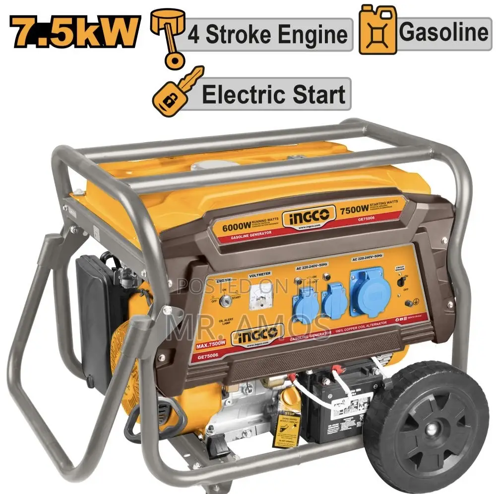 7.5kva Gasoline Generator With Recoil + Key Start - Ge75006