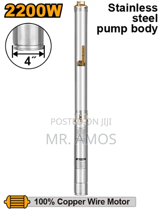 3hp Submersible Borehole Pump With 20m Cable - Dwp22001