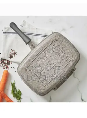 Dark Silver Bio Granite Double Frying Tray 34cm. Kar1543