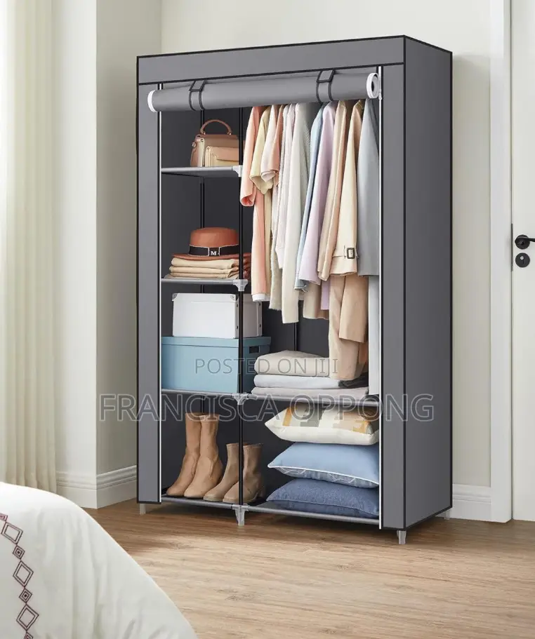 Portable Fabric Wardrobe Closet 2 In 1
