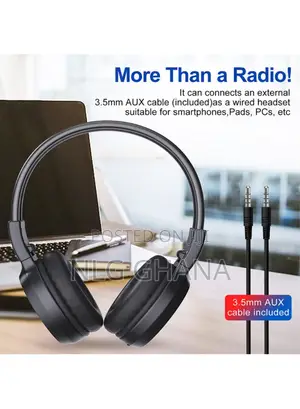 Fm Radio Over Ear Headphones Rechargeable Foldable. Tvx26140