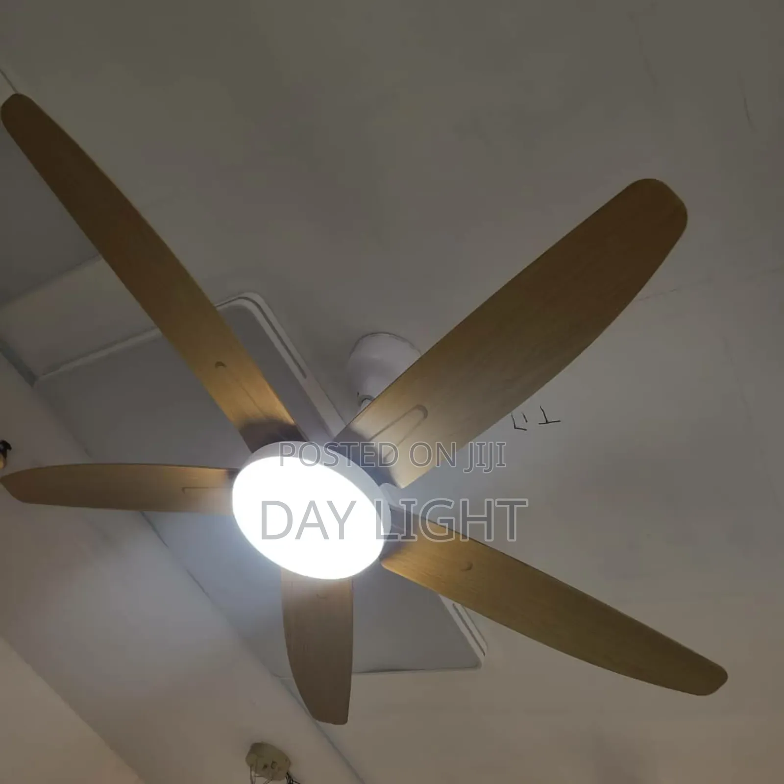 5 Blade Brown Remote Control Fan With Light