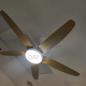 5 Blade Brown Remote Control Fan With Light