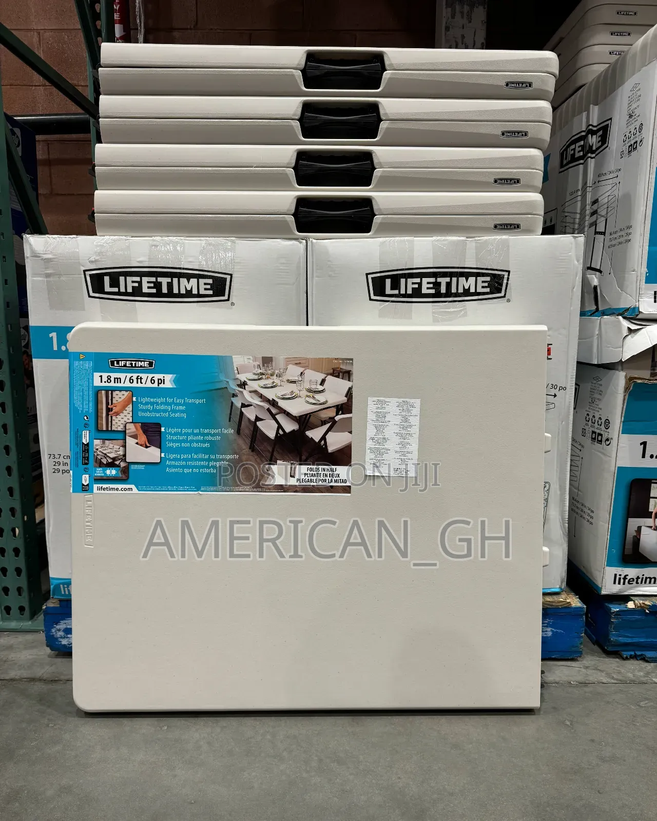 Lifetime Foldable Table, 1.8m or 6ft ( for 8)