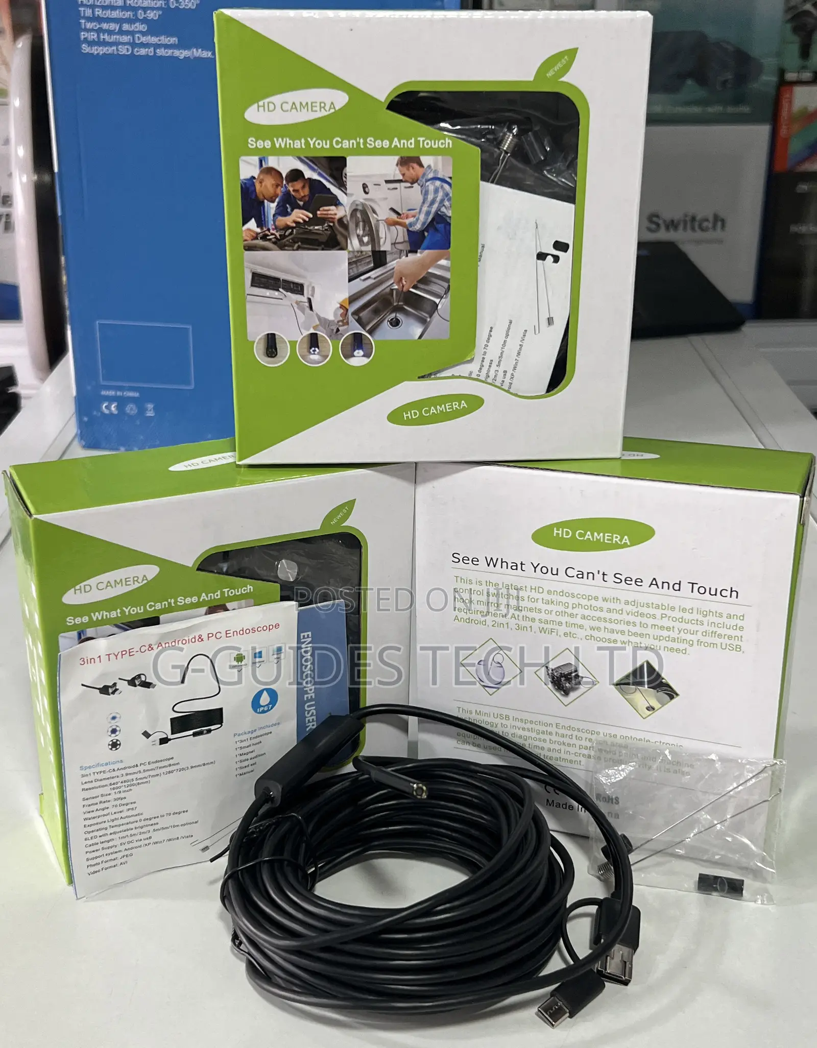 3 in 1 Hd Endoscope Camera 10meters Ad553-10