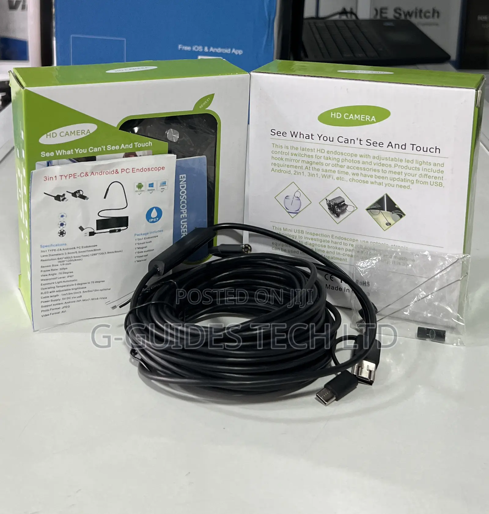 3 in 1 Hd Endoscope Camera 10meters Ad553-10