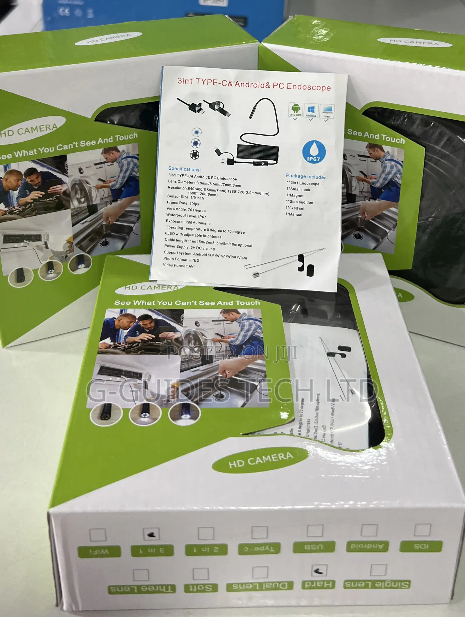 3 in 1 Hd Endoscope Camera 10meters Ad553-10