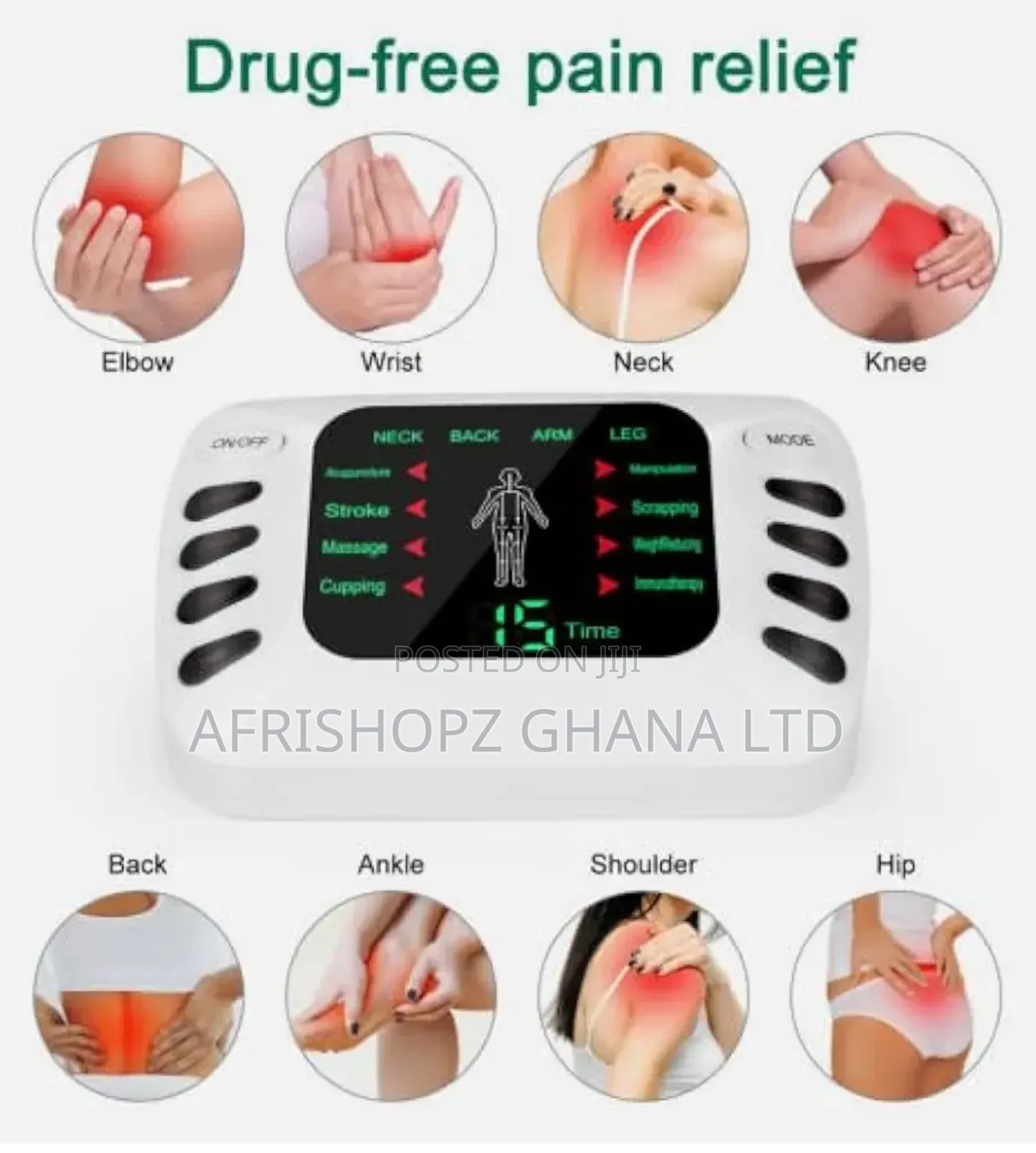 Electronic Pulse Massager Machine Black