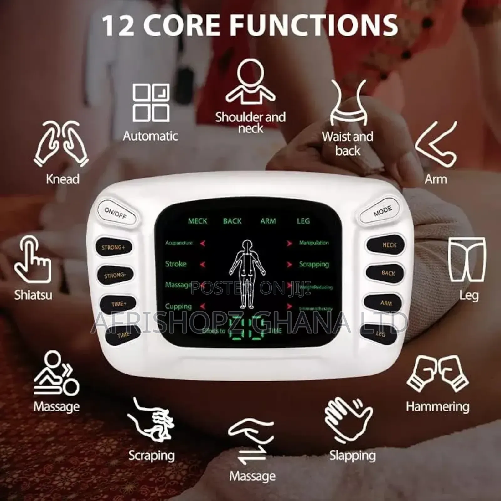 Electronic Pulse Massager Machine Black