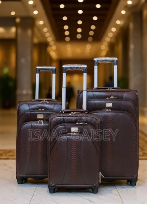 3set Genuine Leather Traveling Luggages