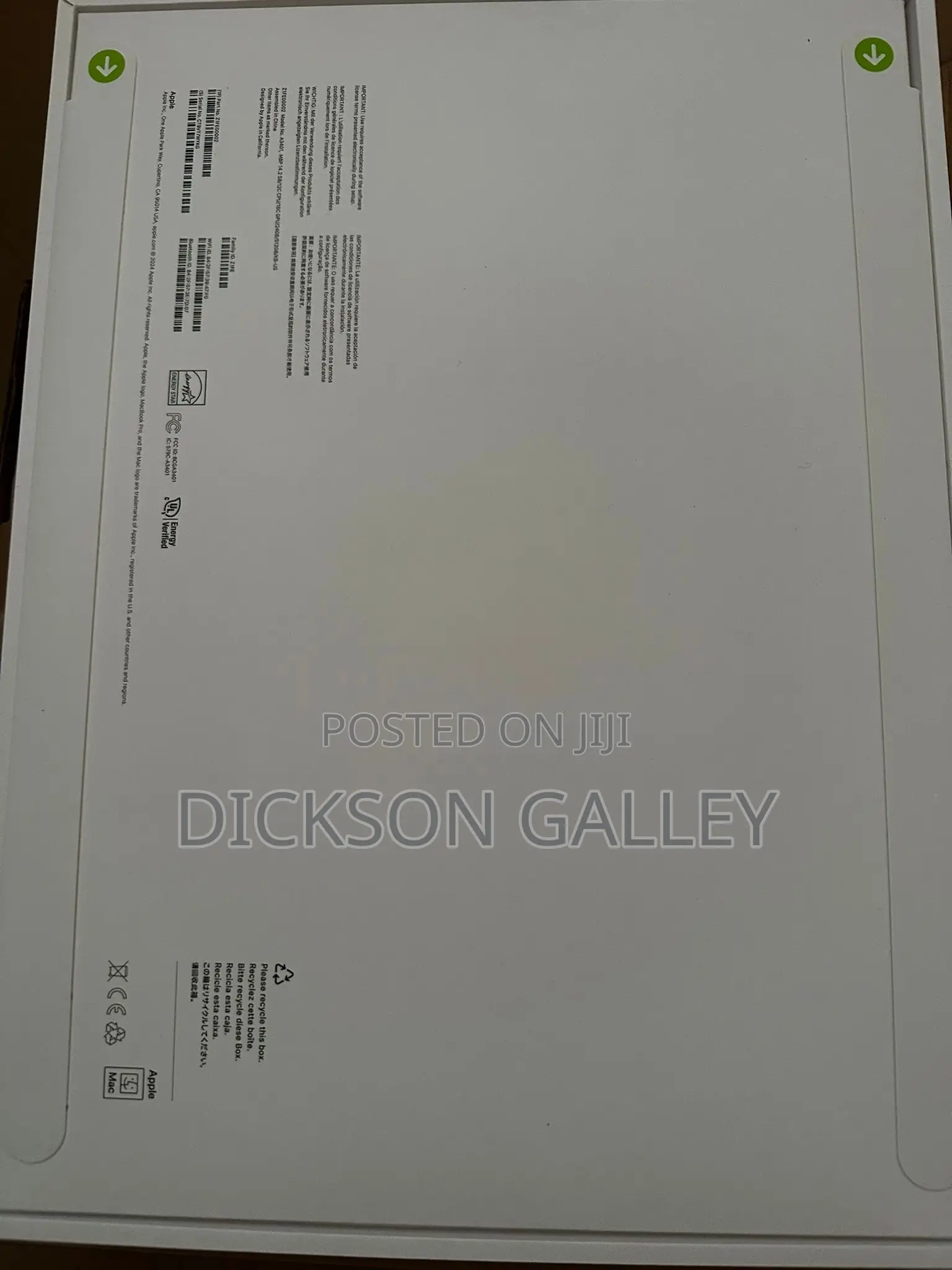 New Laptop Apple MacBook Pro 24GB Apple M4 HDD 512GB