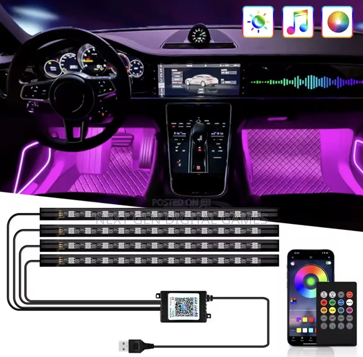 Neon 72 Led Car Interior Ambient Foot Light