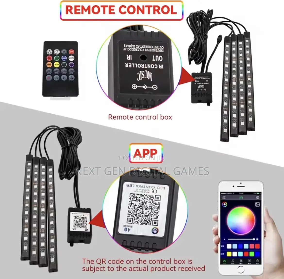 Neon 72 Led Car Interior Ambient Foot Light