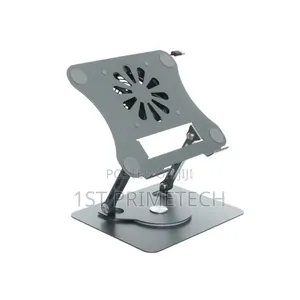 Metallic Swivel Laptop Stand With Cooling Fan