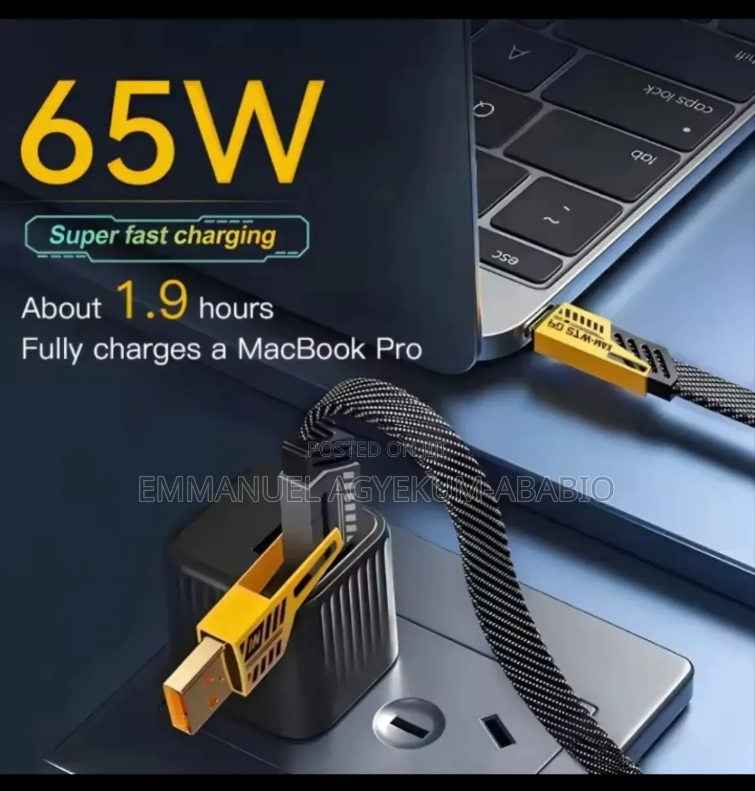 4-in-1 Usb Data Cable 27/65w (Type C, L. Conductor, Usb A)