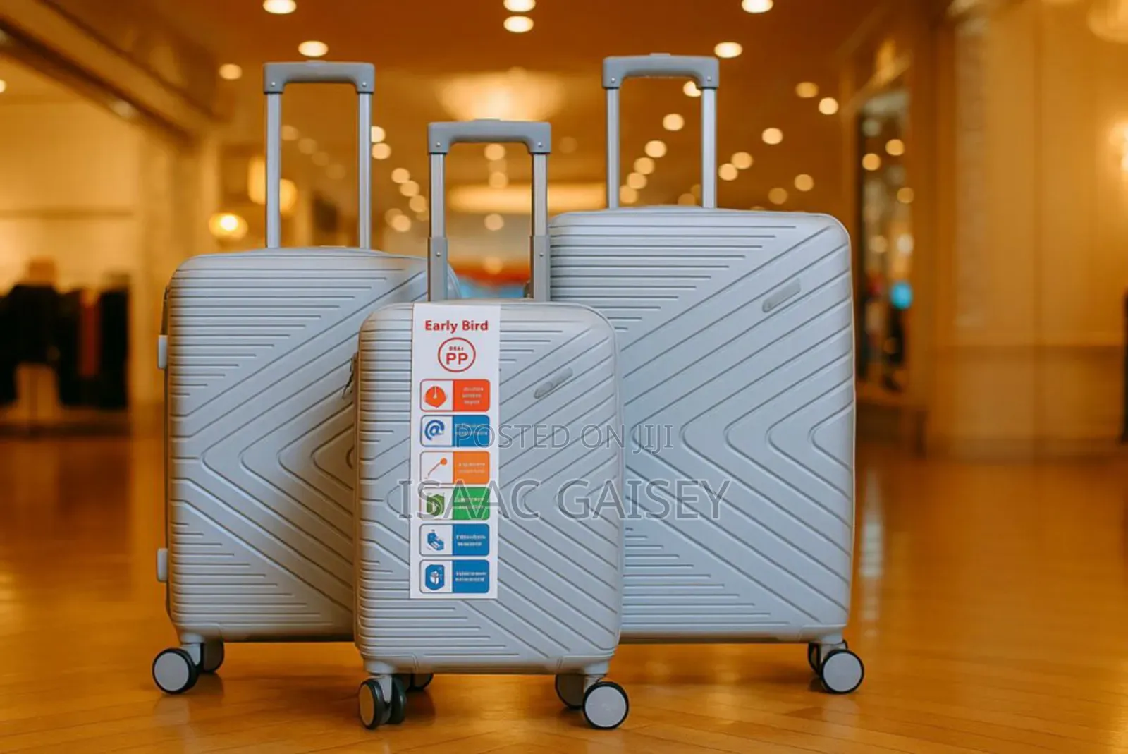 3set Anticrake Luggages In Blue/Ash Colors