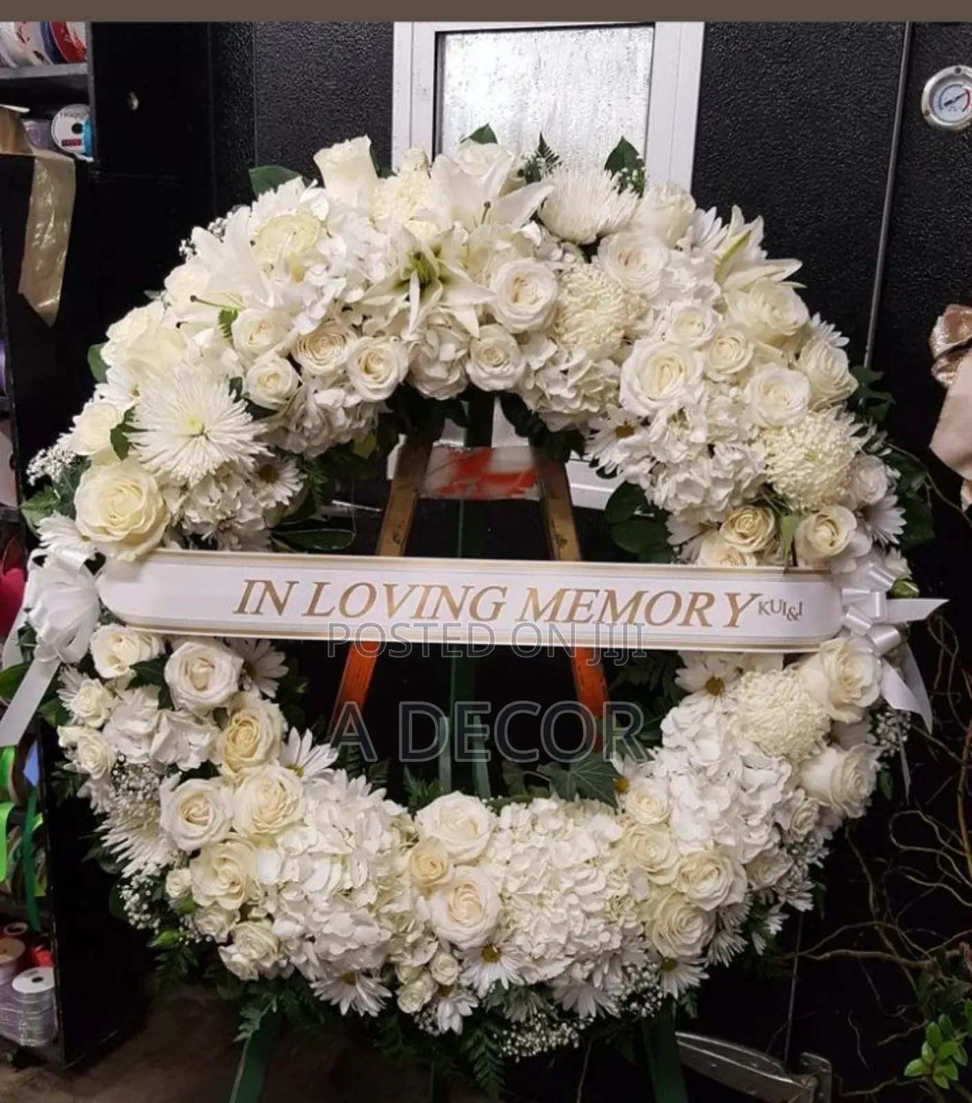 Funeral Wreath and Flower Arrangement