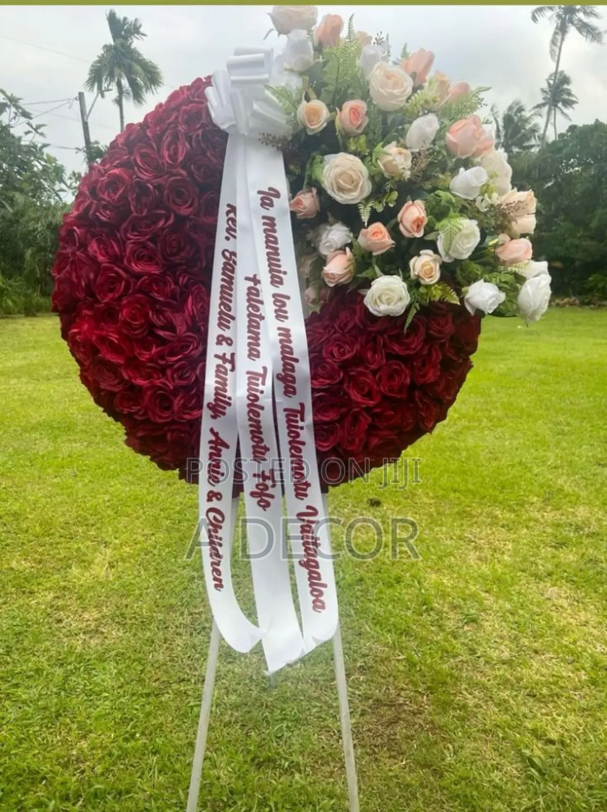 Funeral Wreath and Flower Arrangement