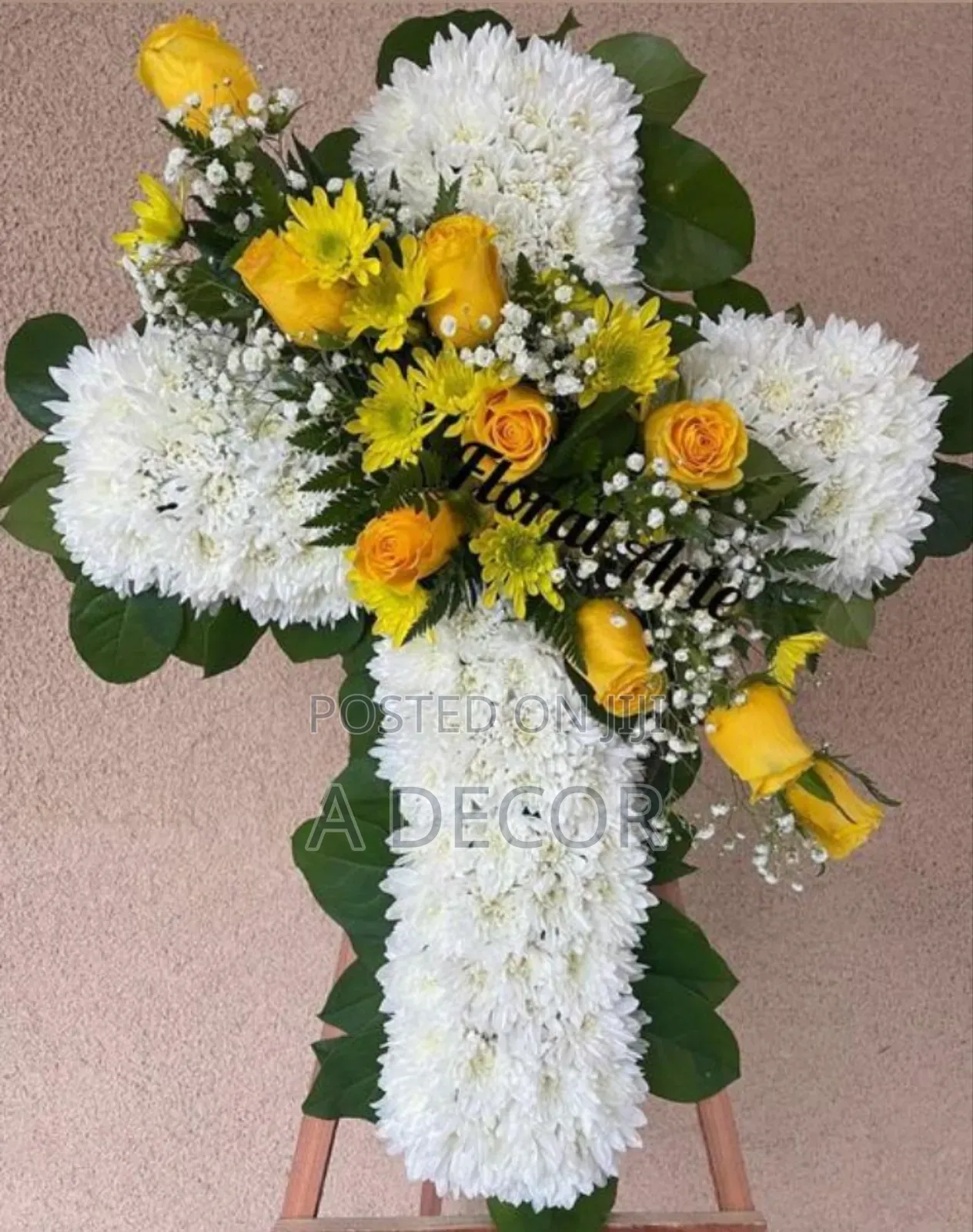 Funeral Wreath and Flower Arrangement