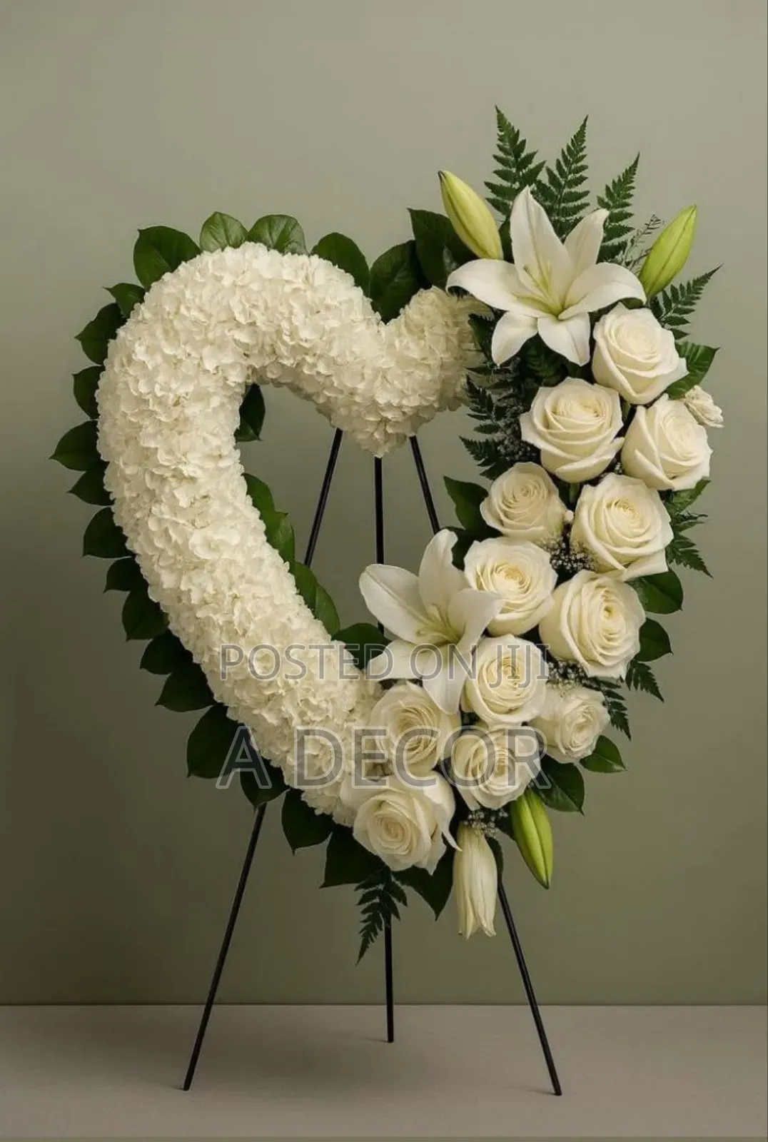 Funeral Wreath and Flower Arrangement