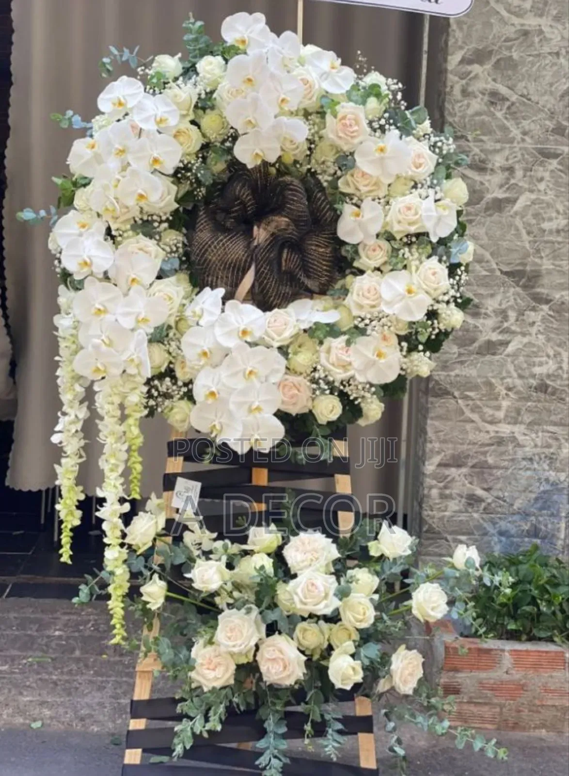 Funeral Wreath and Flower Arrangement
