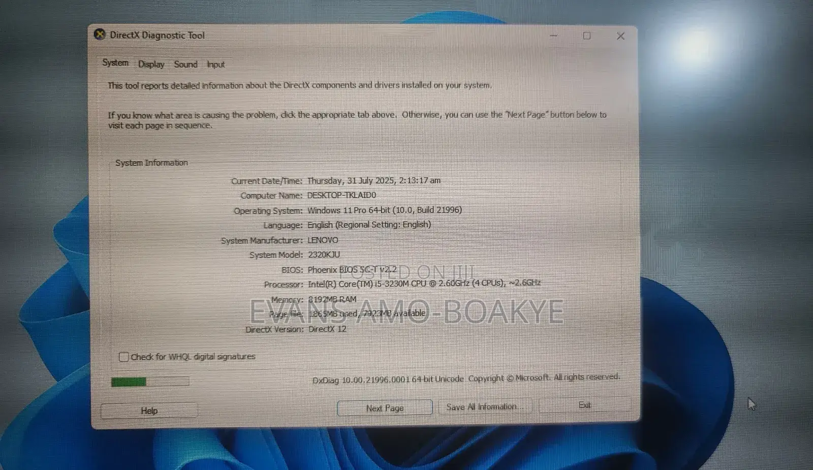 Laptop Lenovo ThinkPad X230 8GB Intel Core i5 HDD 500GB