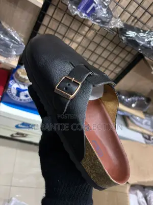 Boston Birkenstock Pure Black Slides