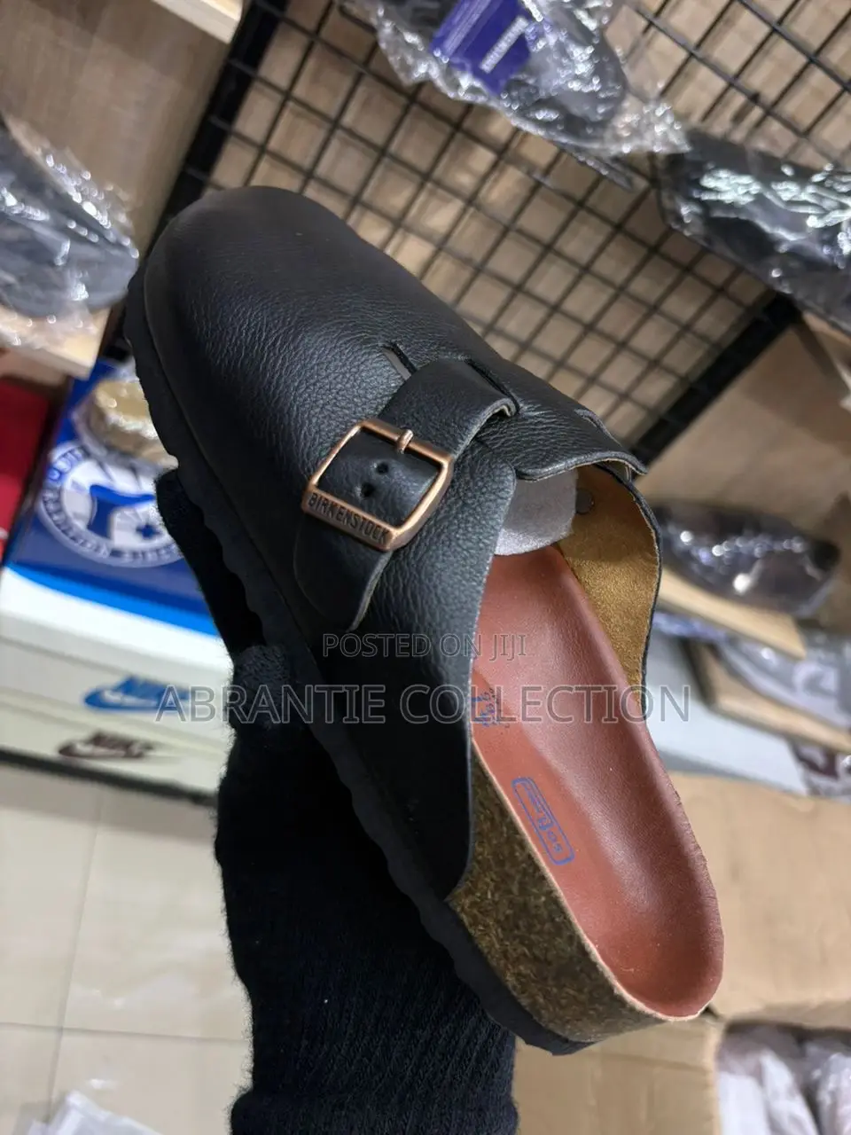 Boston Birkenstock Pure Black Slides
