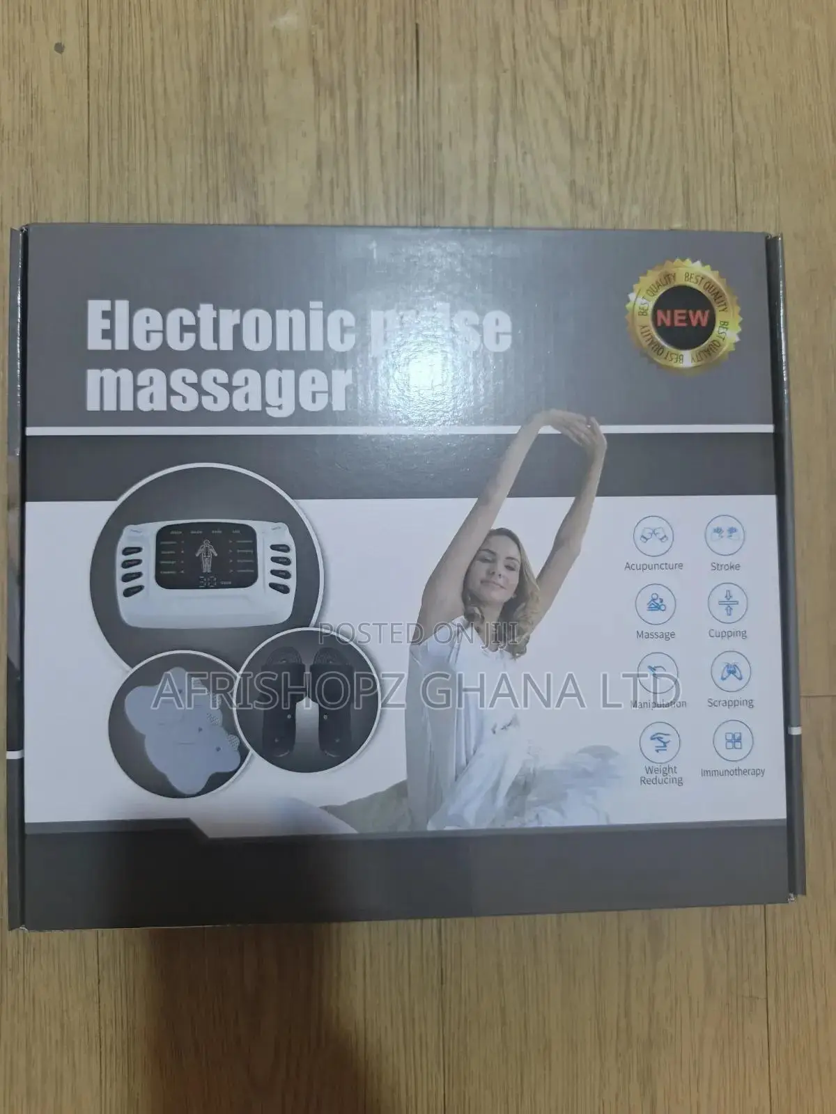 Electronic Pulse Massager Machine Black