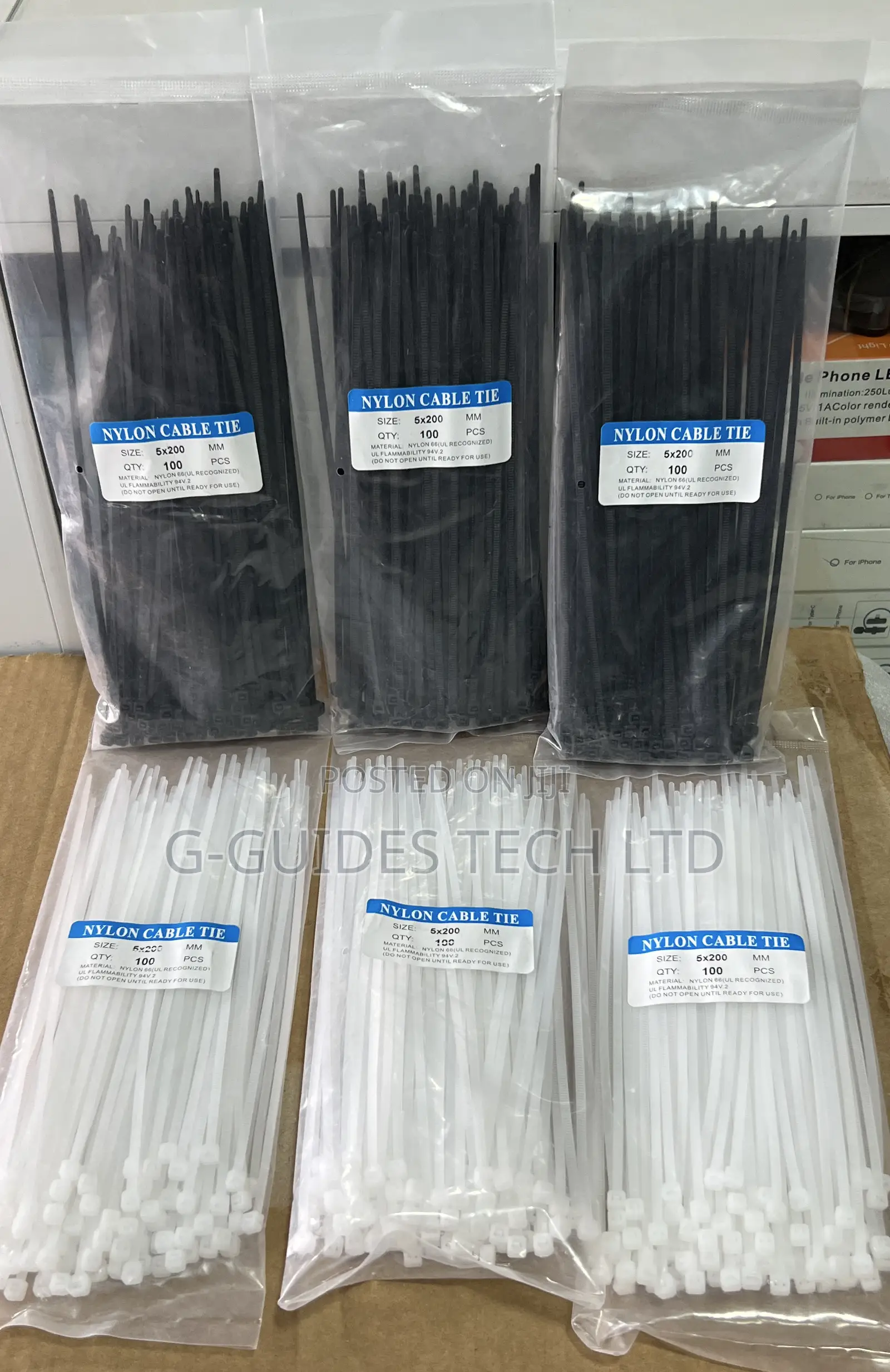 Nylon Cable Tie 5x200mm (100 in Pack)