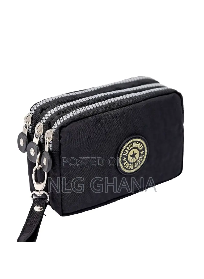 Women Three Layer Zipper Coin Purse Washed Denim. Tvx27532
