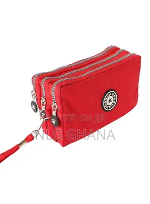 Women Three Layer Zipper Coin Purse Washed Denim. Tvx27532