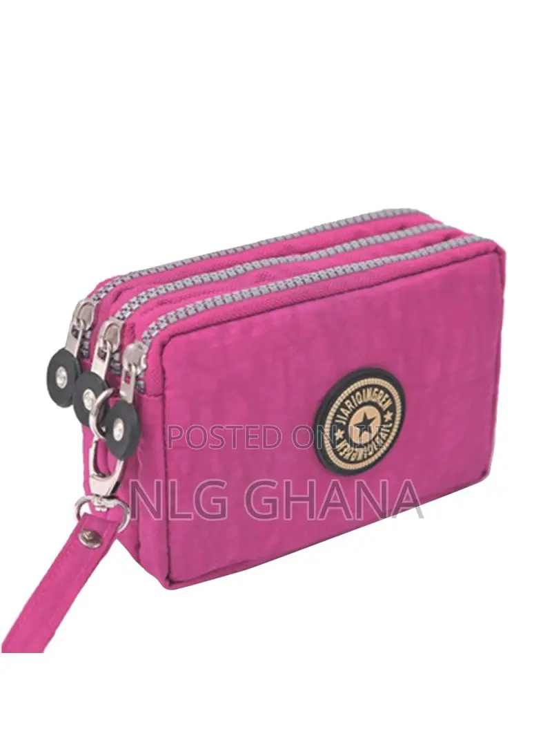 Women Three Layer Zipper Coin Purse Washed Denim. Tvx27532