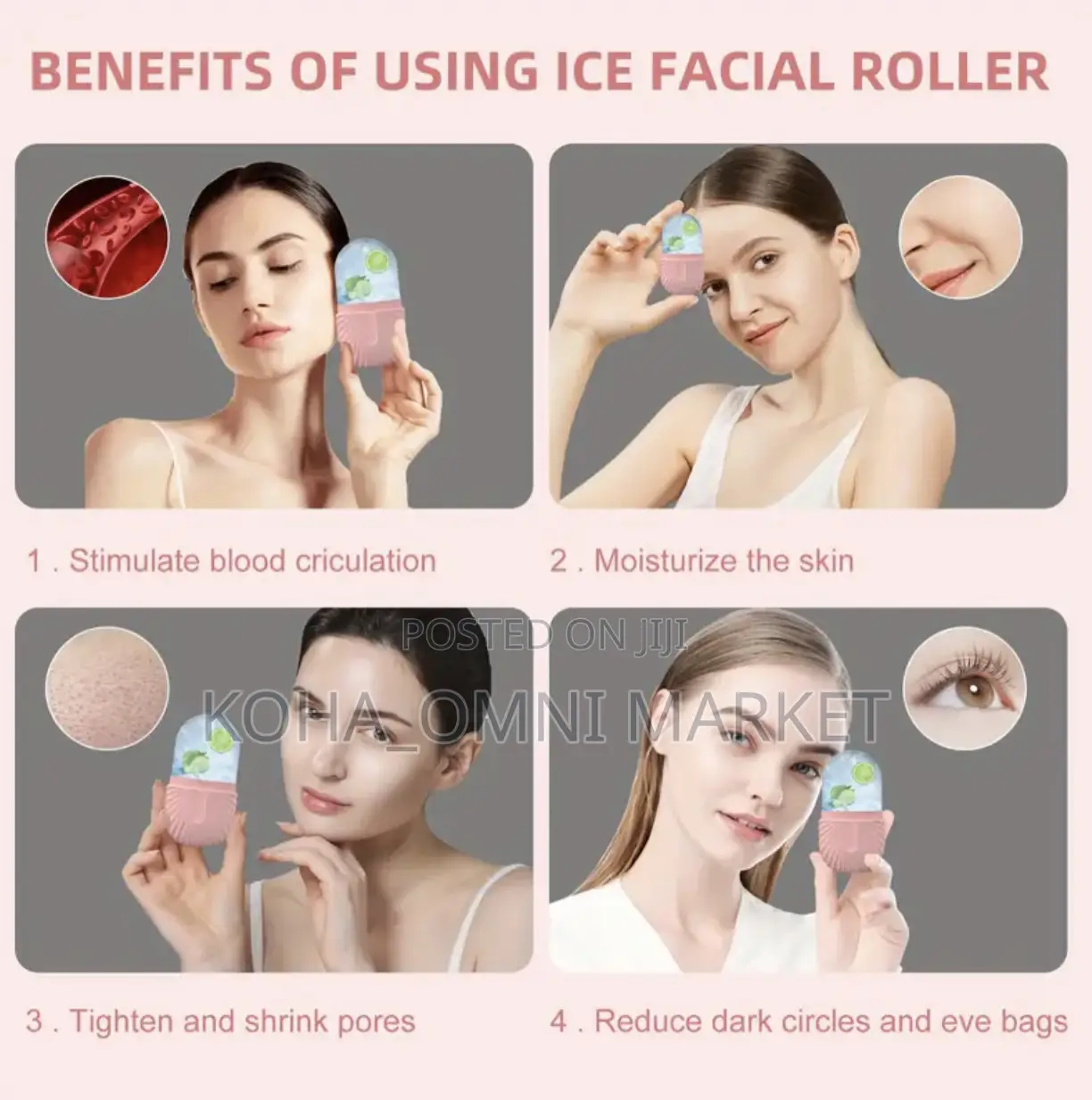 Silicon Ice Cone Face Roller
