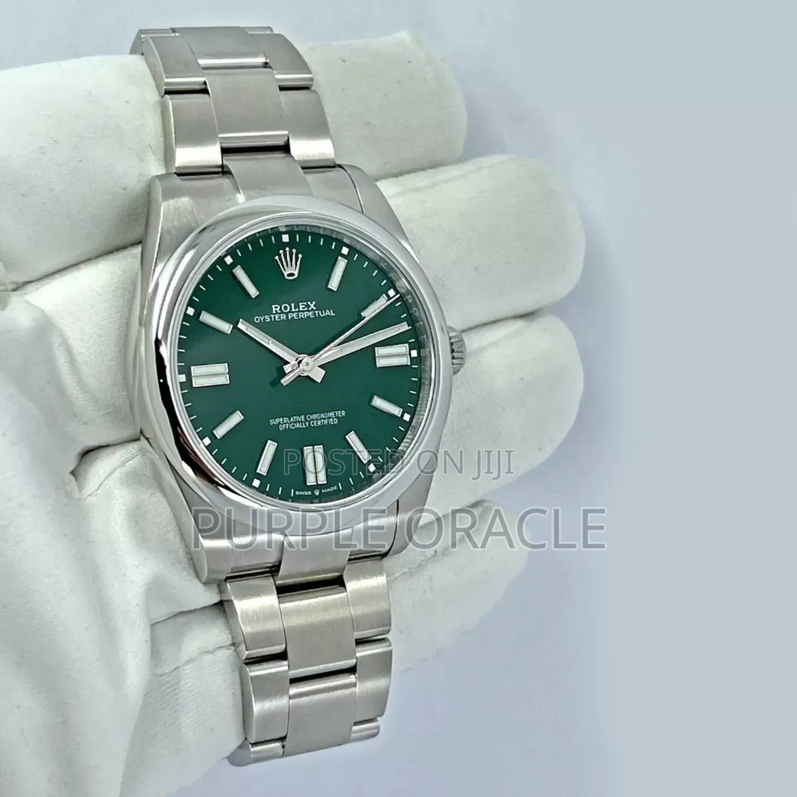 Rolex Oyster Pepertual Green Dial Watch