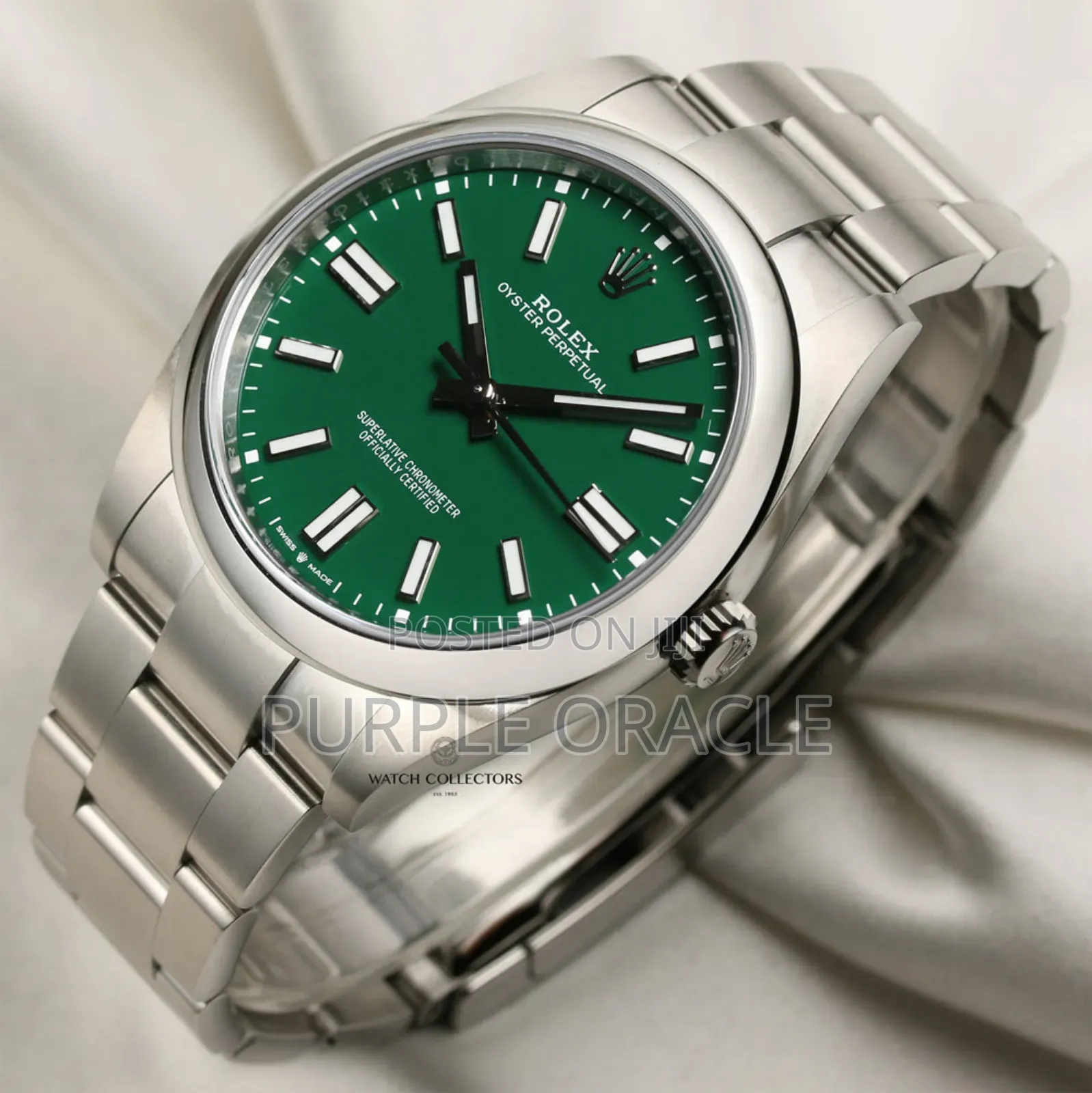 Rolex Oyster Pepertual Green Dial Watch
